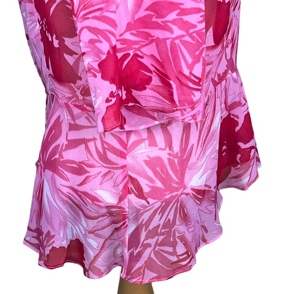 Adriana Papell Silk Pink & Red Floral Print Wrap Jacket Vintage Size 16 NWT - Picture 6 of 16
